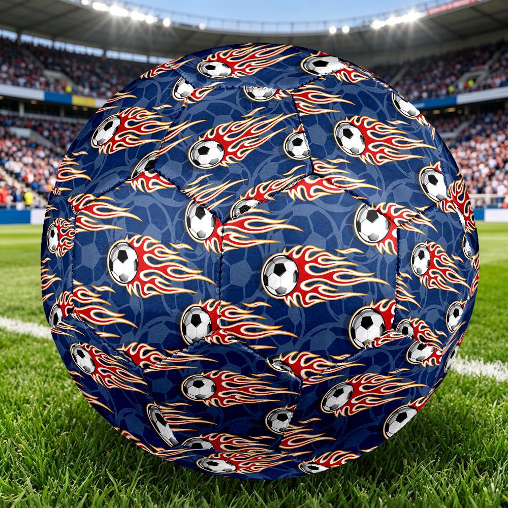 1pc Soccer Ball Flames Soccer Ball Size 5 Football Machine Sewn Indoor/Outdoor Universal Football Q95