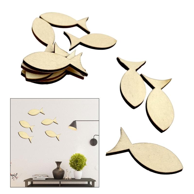 Pack of 50pcs Wood Fish Table Decors Fish Wood Christening Fish Great for Crafting Christening Decorations Home