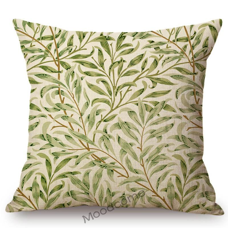 William Morris Floral Green Plant Flower Harmony Home Art Decorative Throw Pillow Case Sofa Cotton Linen Cushion Cover Case