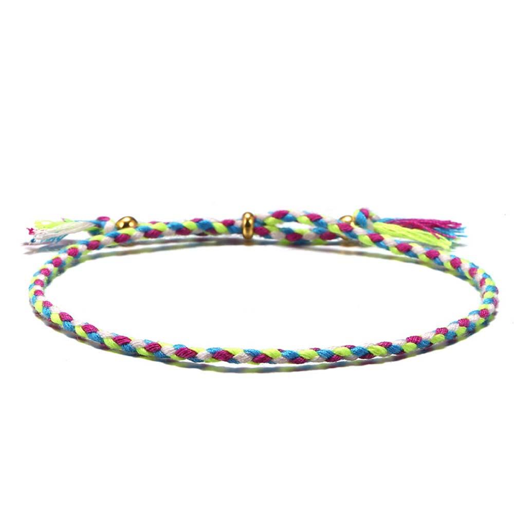 Women Copper Bead Girls Gift Fashion Accessories Polyester Thread Braid Hand Rope Woven Bracelet