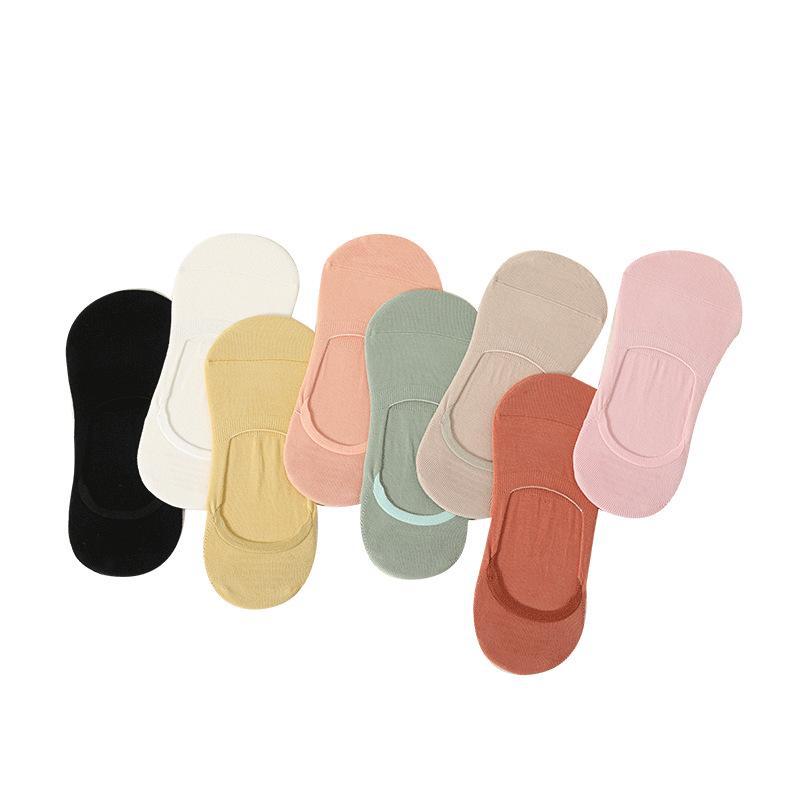 Women's Thin Spring-Summer Deodorant Cotton Socks: Antibacterial, Sweat-Absorbing, Solid Color, Invisible, Short, and Boat Socks.