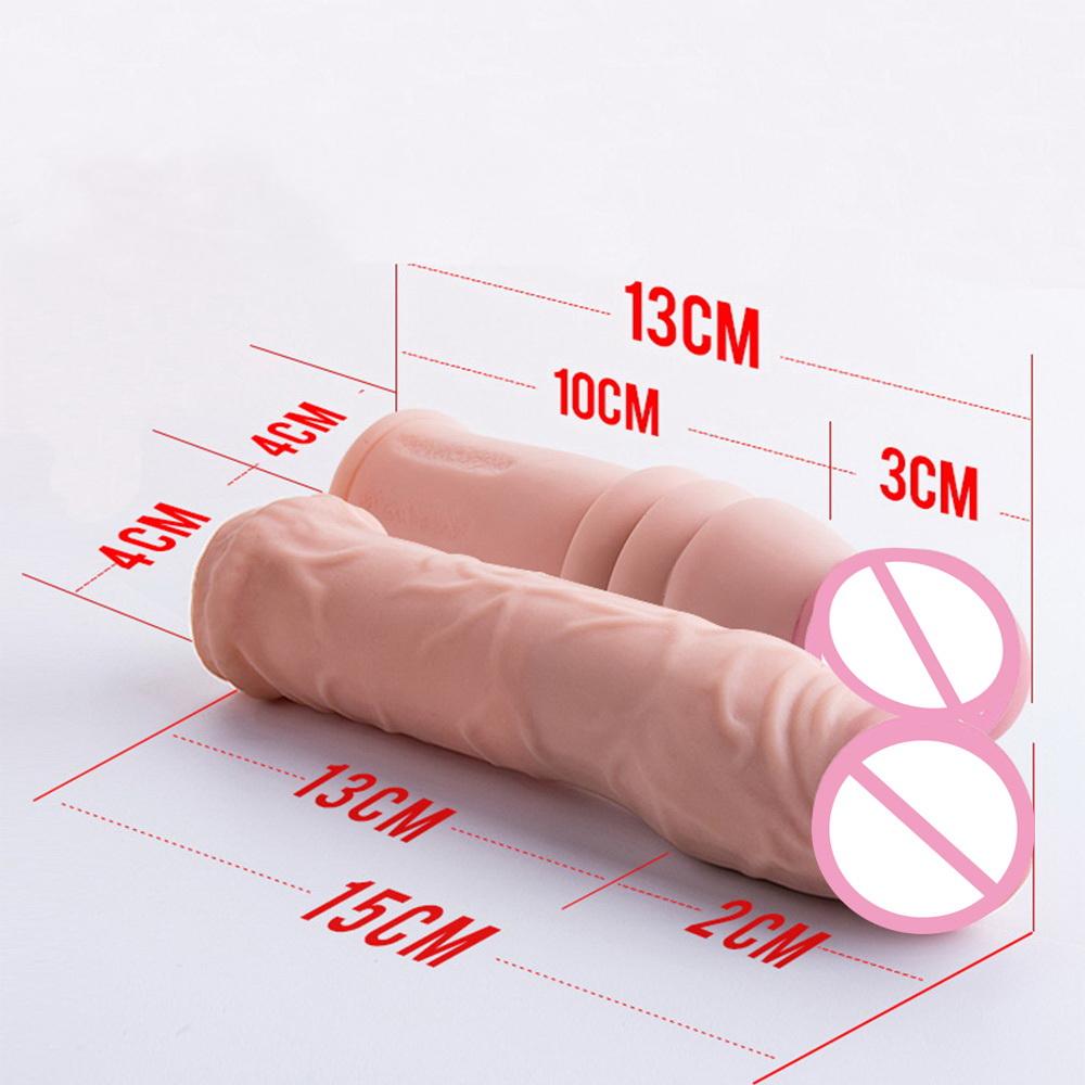 Reusable Penis Sleeve Extender Realistic Penis Condom Silicone Extension Sex Toy for Men Cock Enlarger Condom Sheath Delay