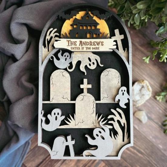 Halloween Graveyard Tombstones Prop Wooden Gravestone Halloween Figurine for Graveyard Scene DIY