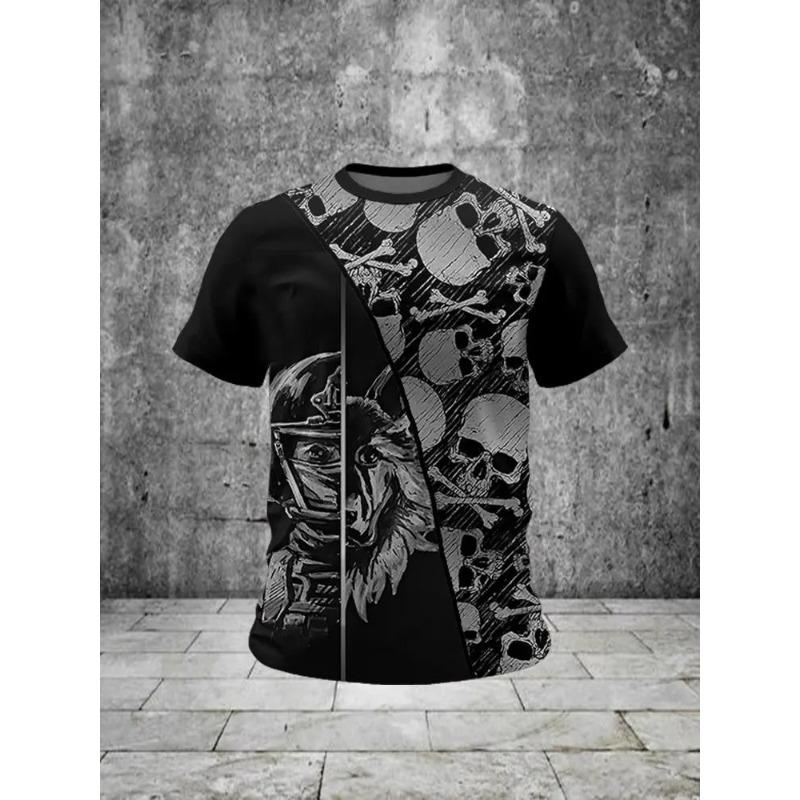 T Shirt for Mens Print Short Sleeve Top Leisure 3D Casual Street Man's T-shirt Tee Shirt Men Vintage Clothing Shirt
