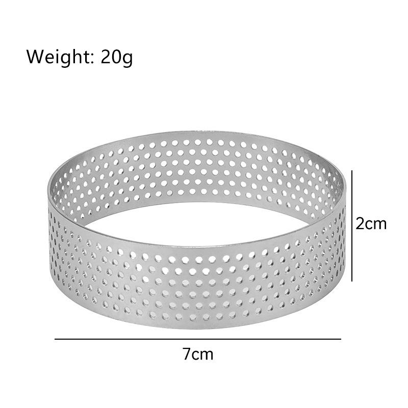 Stainless Steel Mousse Cake Mold Heat-Resistant Perforated Round Tart Ring Cookies Pastry Circle Cutter Mold Baking Tools