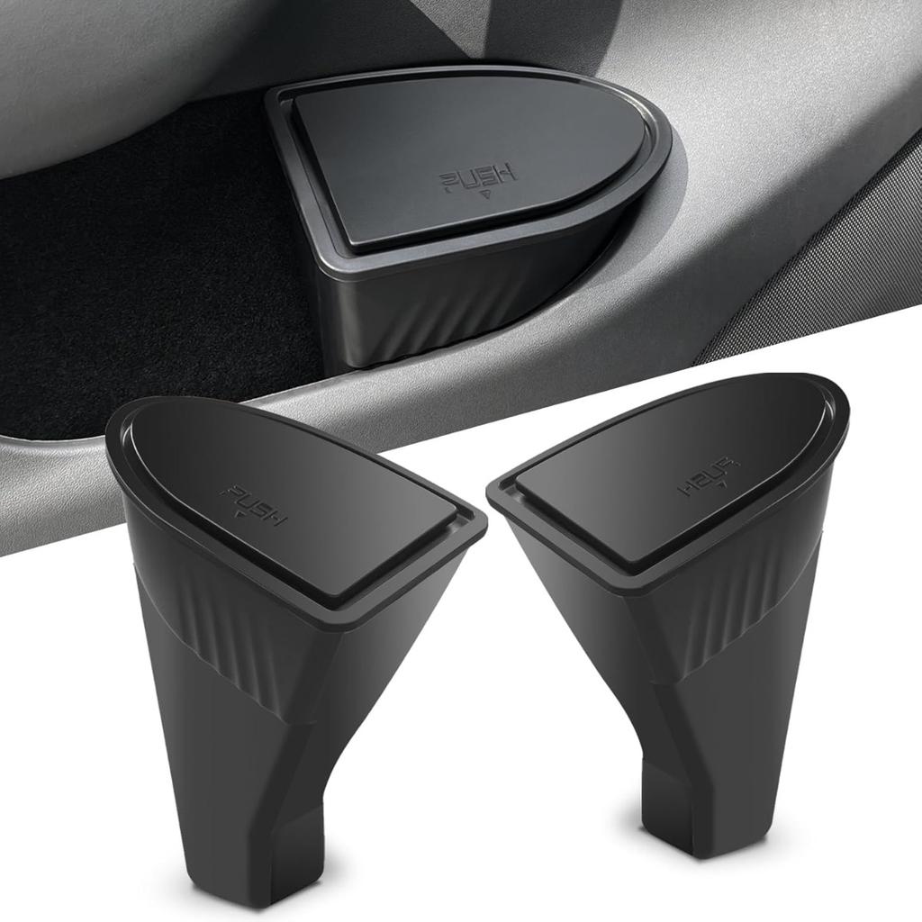 Tür Mülleimer für Tesla Model Y Zubehör Seitenfachtür Aufbewahrungsbox Organizer Push-to-Open Deckeldesign Vordersitz Auto Mülleimer