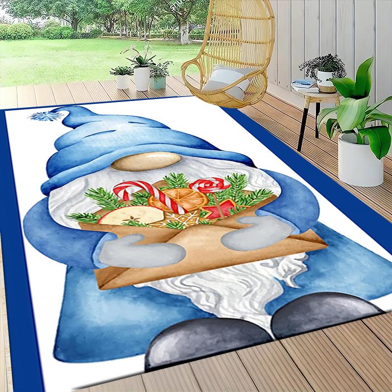 1Pc Christmas Gnome Celebration Carpet Rug Soft Washable Antislip Home Living Room Sofa Mats Personalized Christmas Rug