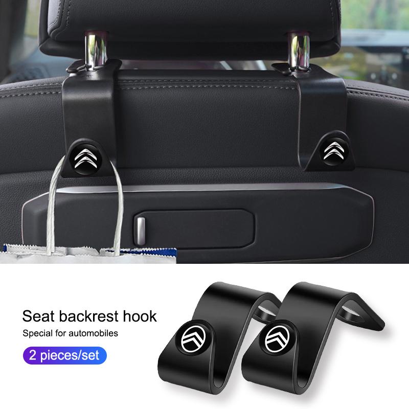 MVDC1 2Pcs Car Seat Hook Storage Hanger Auto Accessories For Citroen C5X e-C4 X e-C3 C4 C3 C5 Berlingo C-Elysee C-Crosser C1 C6 C2