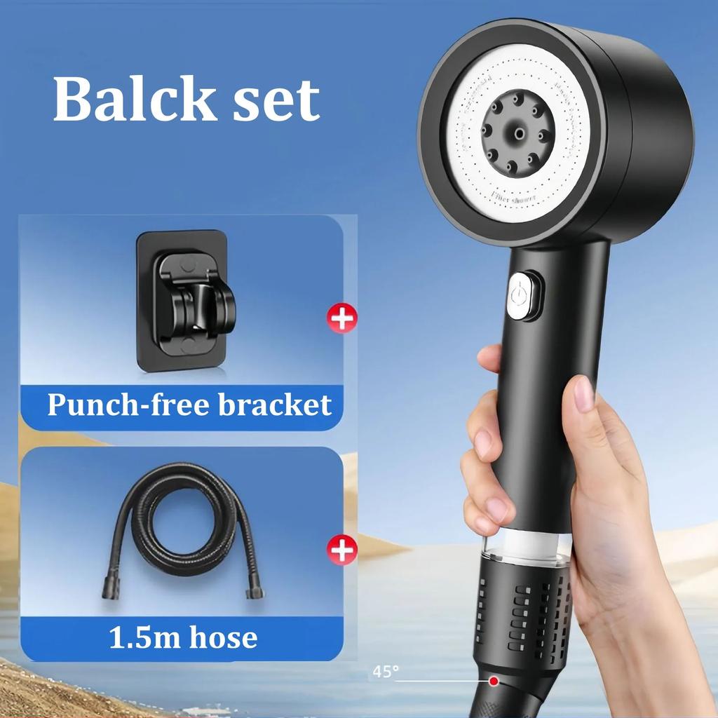 High Quality 4 Modes New Pressurized Shower Head Filter Water Saving Durable Anti-blocking Universal Shower Set