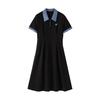 Chuyu Women's Denim Collar A-Line Polo Dress
