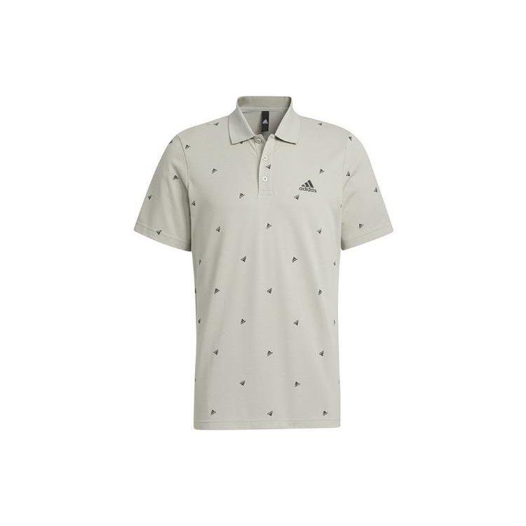 Adidas Polo Shirts Men's Gray Polo Collar Moderate Straight Fit IA8153