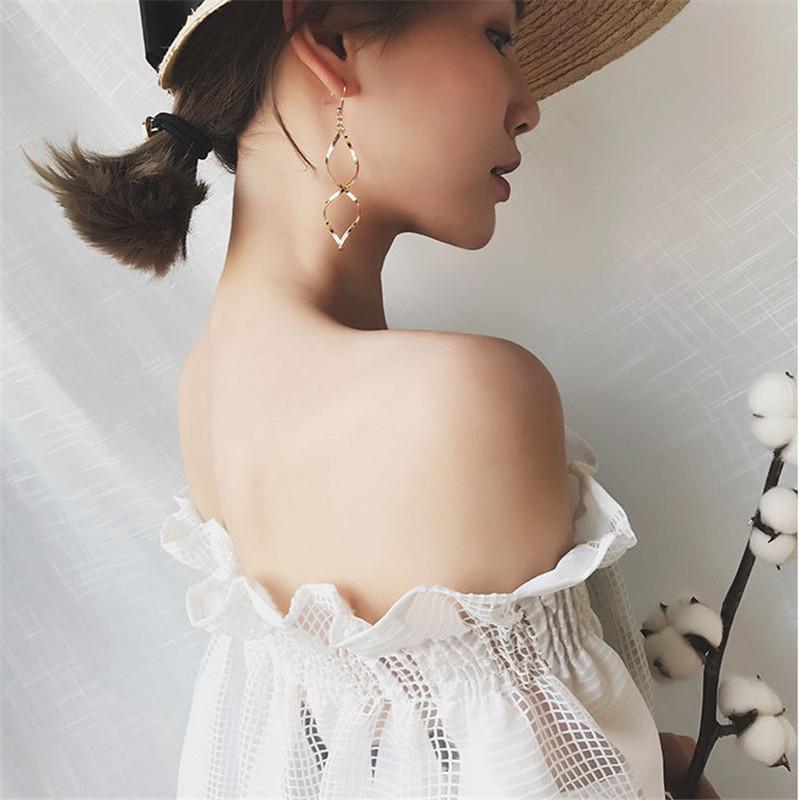 Spiral Wave Curve Earrings Women Minimalist Personality Statement Earrings Drop Earrings Women Jewelry