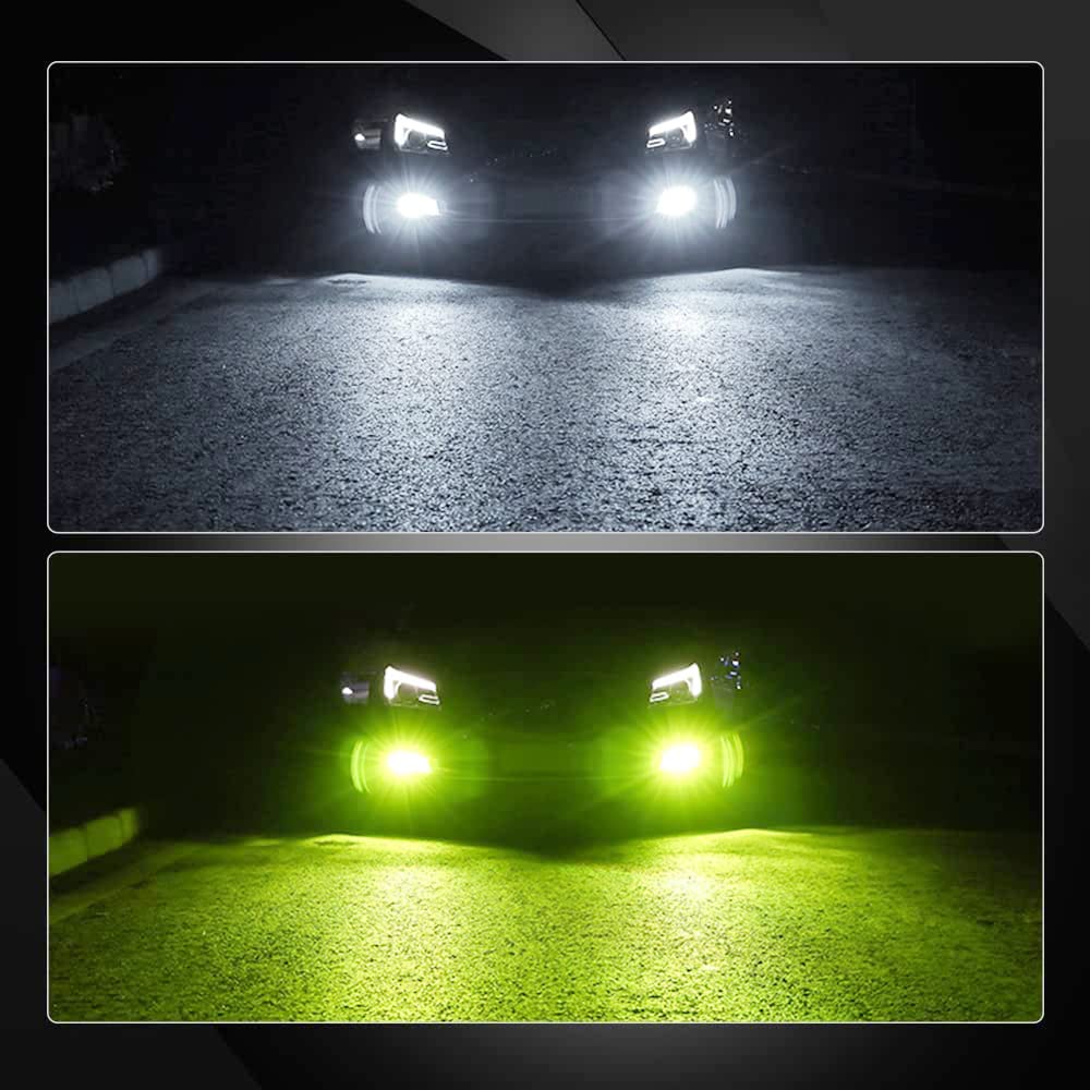 FUTWOD Mlhová lampa LEDH8H11H16 Citronově žlutá Bílá 2-barevná Mlhová LED žárovka Žlutá Zelená Bílá 2barevná Autožárovka LED světlomet s nastavením úhlu