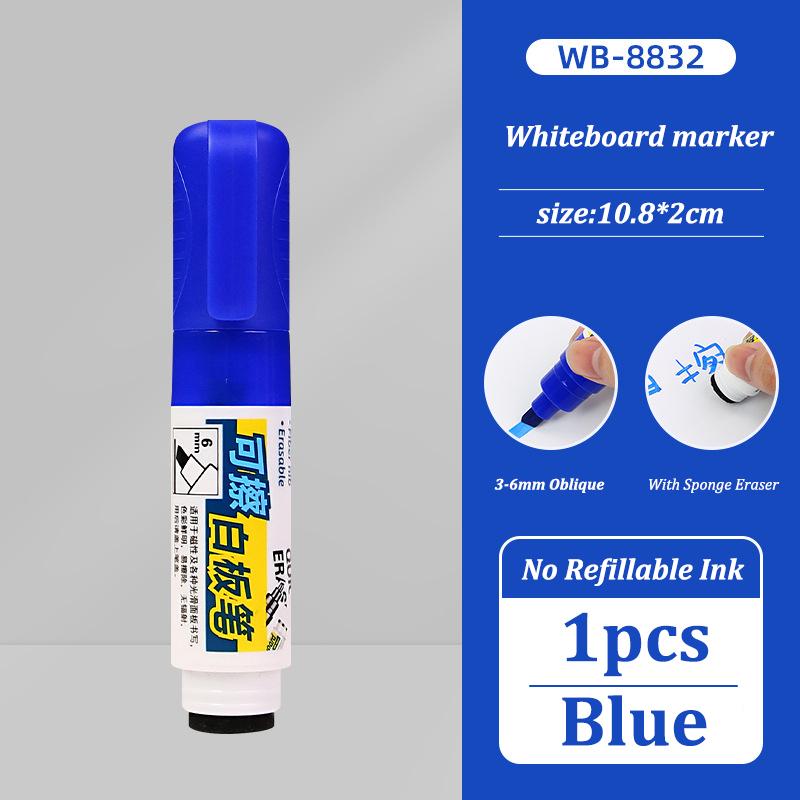 4color Whiteboard Marker With Sponge Eraser,3-6mm Oblique Tib,Safety,Non-Toxic,Office Meeting,Educational Supplies