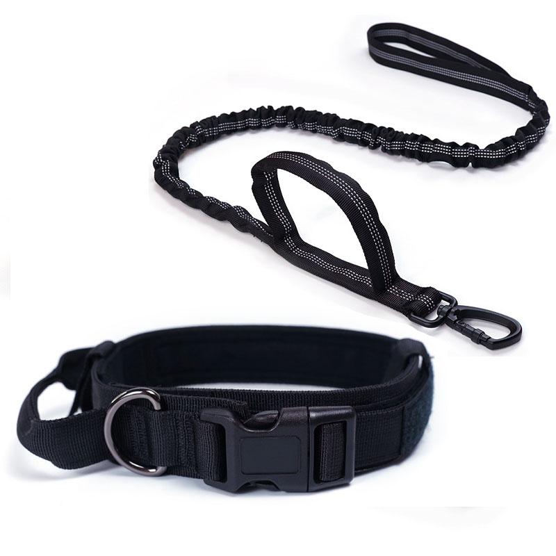 

Ошейник для собак, прочный, регулируемый, военный, тактический, поводок, набор, нейлоновый ошейник, средний, большой, для дрессировки собак, пастухов, аксессуары L--Neck 42-54CM