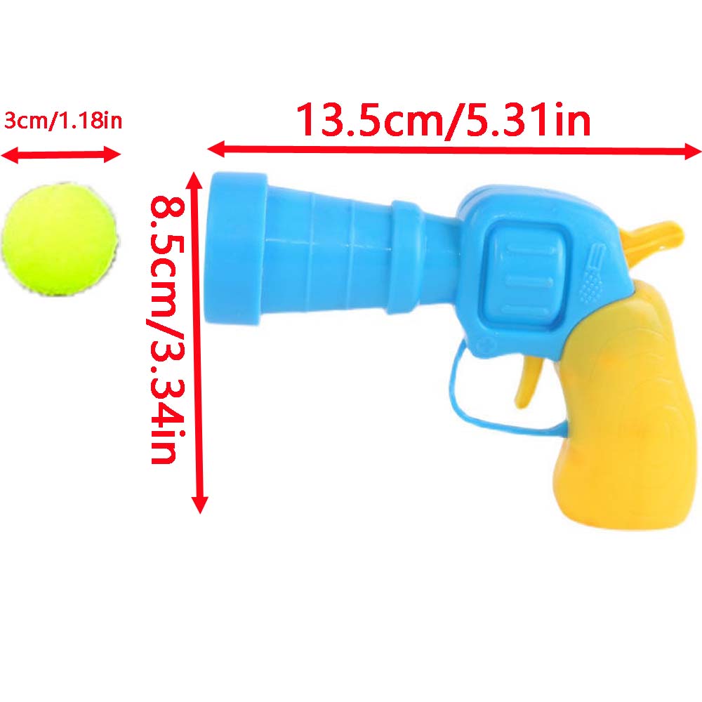1 Stück Pistole mit 20 Spielzeugkugeln Katze Plüschballpistole Stressabbau Leiser Ball Mikroelastisch Elektrostatisch Klebriges Fell Katzenspielzeugball