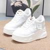 Fashion 8CM Cow Genuine Leather Comfy Casual Autumn Ladies Vulcanize Women Chunky Sneakers Breathable Platform Wedge High Brand