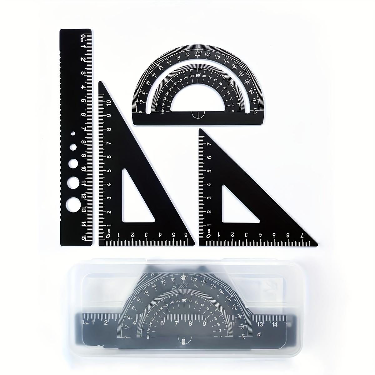 

Wholesale Golden Ruler Set, Including 4 Pieces of Golden Rulers, Multifunctional Protractor, and Learning Stationery чорний
