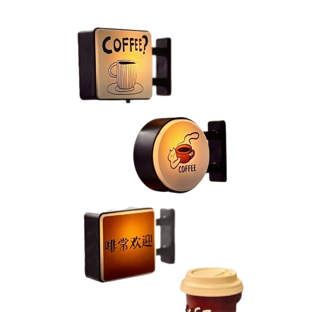 Coffee Corner Light Sign Fridge Magnet LED Atmosphere Light Refrigerator Decoration Glowing Magnetic