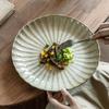 Vintage Plate Petal Plate Japanese Tableware Large Plate Restaurant Western Steak Plate Round Plate Large Plate