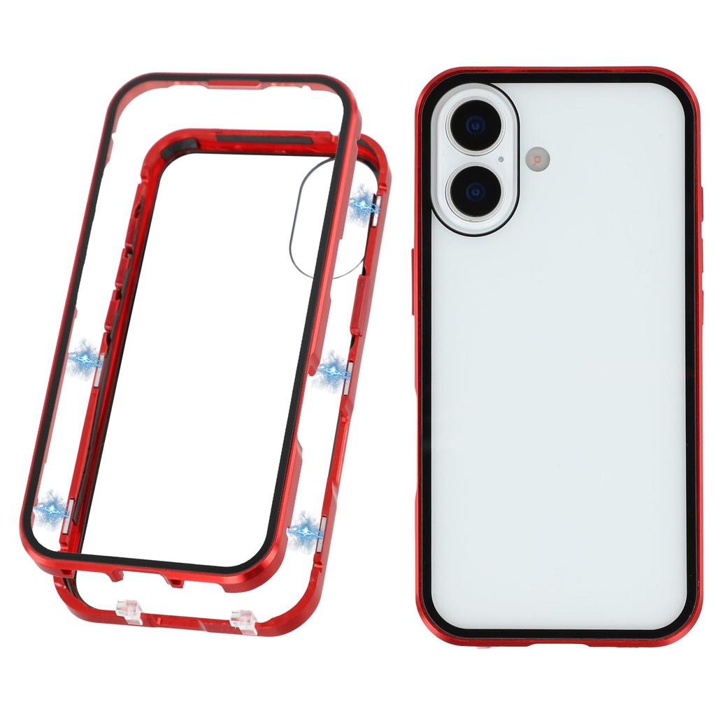 For iPhone 17 Case Double-Sided Tempered Glass Magnetic Clear Phone Cover