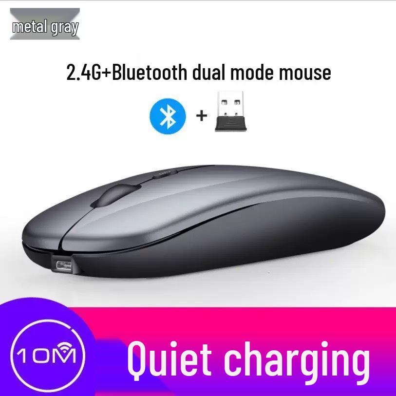 Rechargeable Dual-Mode Wireless Bluetooth Mouse with Custom Logo - Silent & Luminous for Business and Gaming