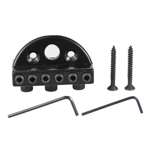 Duangu 2-Wrench, 2-Screw Black and 6-String Headless Guitar String Locking Nut Set, for 6-String Headless Guitar