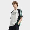 FILA Original Retro Fashion Casual Comfortable Versatile Knitted Short Sleeve T-Shirt Men Tops Cloud-Mushroom-White F11M539120FWT