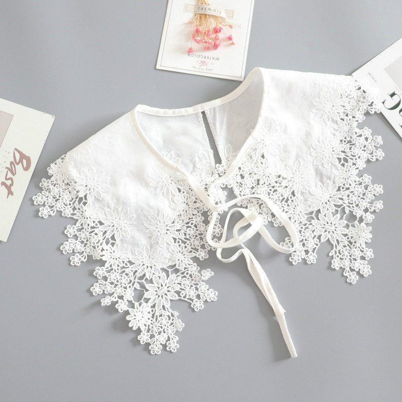 Fashion Embroidery Hollow Cotton Finished Lace Fake Collar Shawl Shopping Travel Camping Party Personalized Decoration Cloak