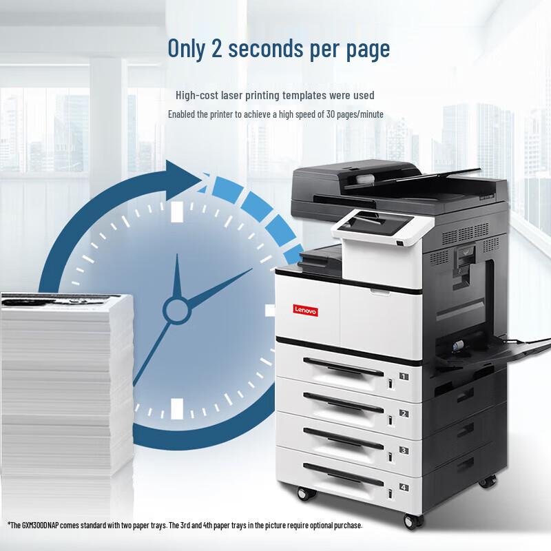 Lenovo GXM300DNAP Xinchuang A4 B&W Laser MFP with Auto Duplex, Network CN plug (adapter included)