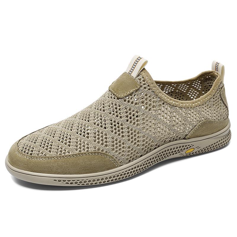 Men s Breathable Flyknit Mesh Slip-On Casual Shoes - Lightweight and Trendy Size 44