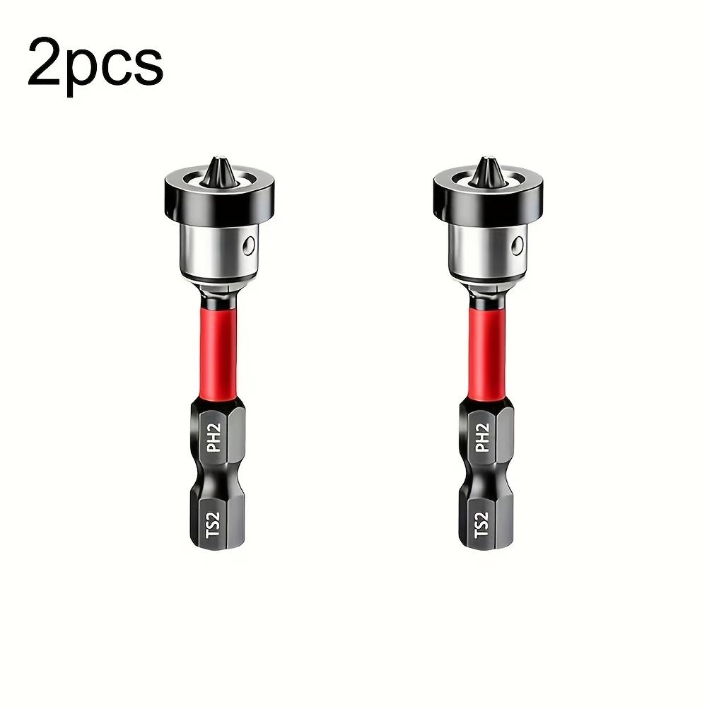 

Heavy-Duty Magnetic Drill Bits with Magnetic Tips, Black Oxide Screwdriver Heads, Suitable for Woodworking, Flooring, Ceilings, And Office Use 2pcs