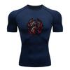 Men's Compression Workout T-Shirt, Gothic Red Black Tribal D