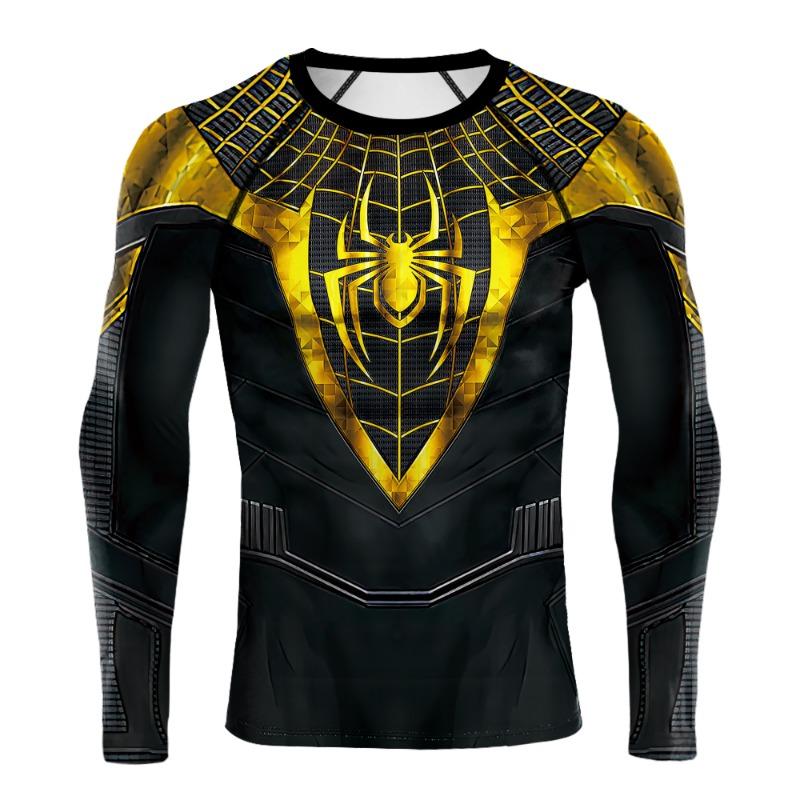 3D Printed Men's Long Sleeve T-shirt Superhero Tee Casual Loose Fitness Sports Tops Street Clothes