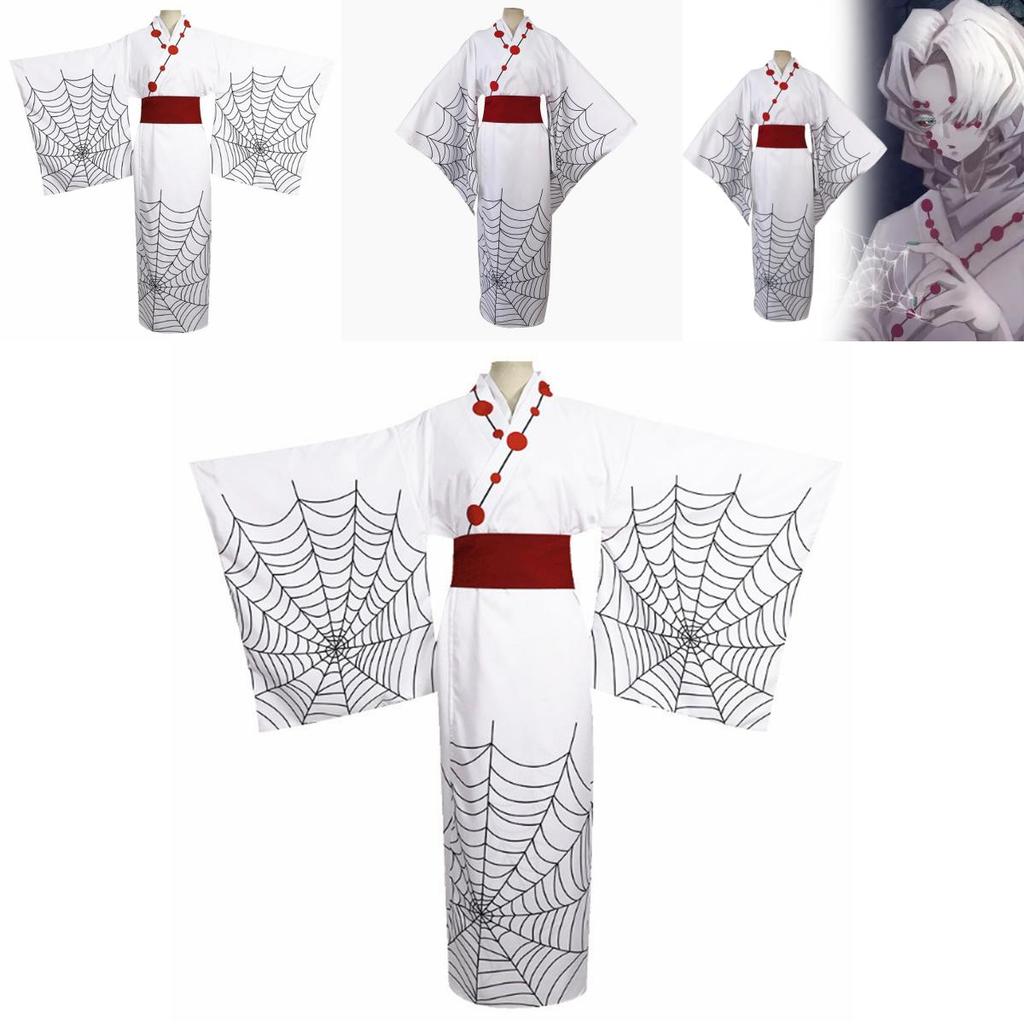 Demon Slayer Twelve Kizuki Rui Cosplay Costume Kimono With Polyester And Cotton Material