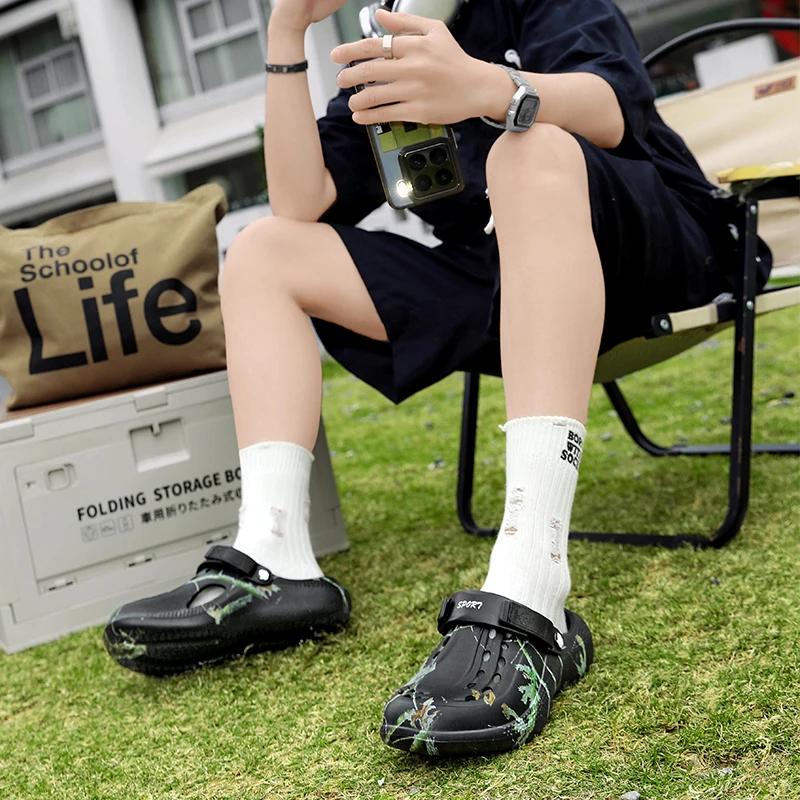 Odor-Resistant Men's Garden Clogs Heavy Duty EVA Sandals Non-Slip for Lawn Work Fishing Waterproof Easy Clean Male Slippers