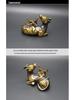 Brass Rhinoceros Moon Gazing Pen Holder - Artistic Home Office Decor Gift