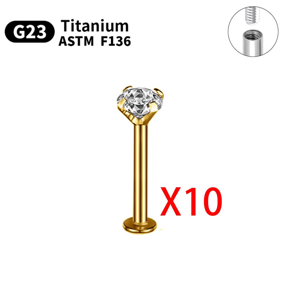 1/5/10pcs G23 Titanium Piercings Labret Stud Lip Nose Piercing Kit Eyebrow C Rod Body Jewelry ASTM-F136 Cartilage Earring