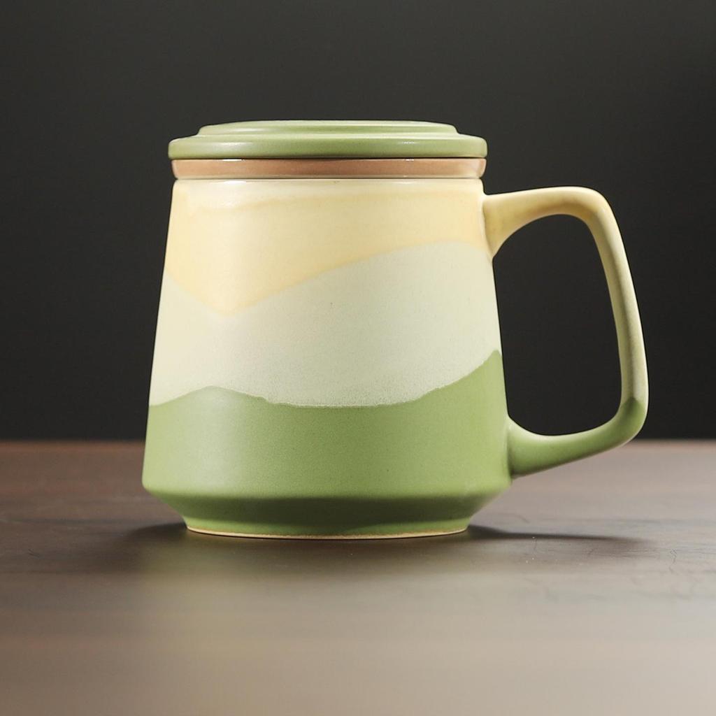 High-Value Ceramic Mug with Tea and Water Separation, Lid, and Filter - Perfect Souvenir or Gift for Annual Meetings