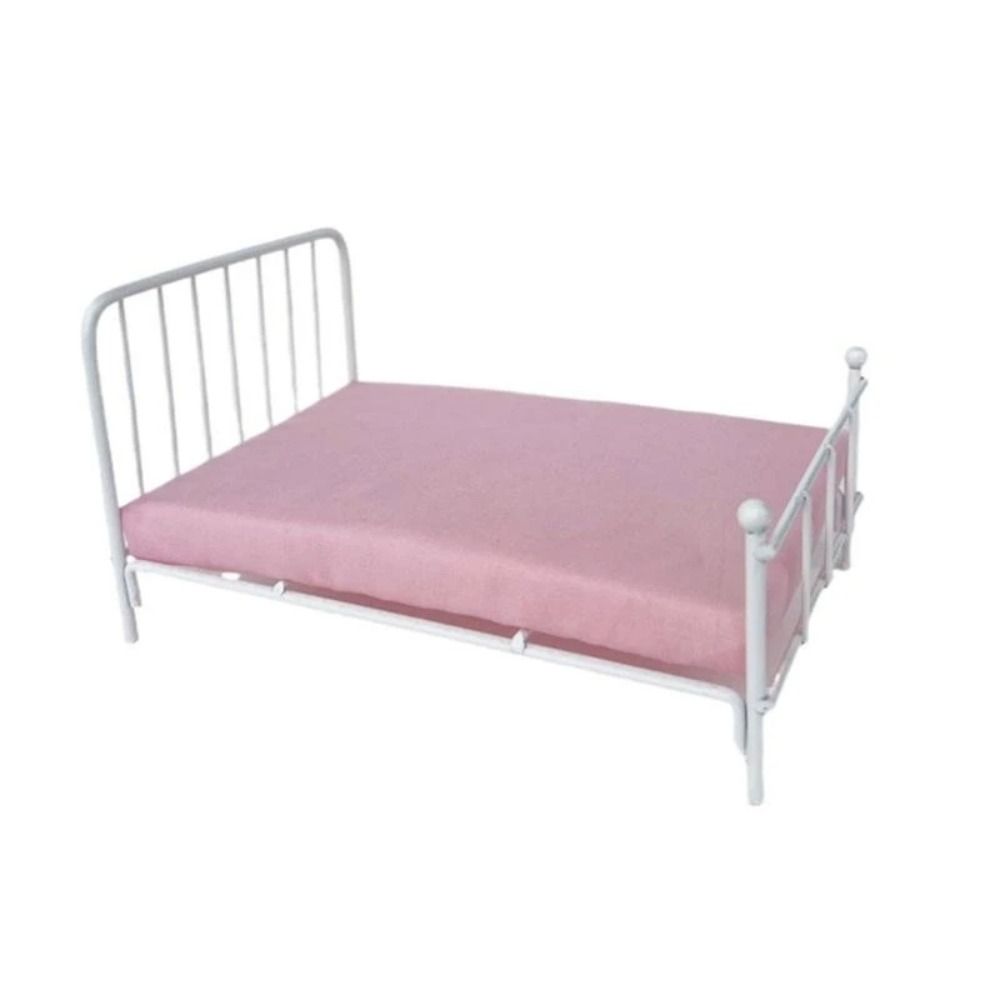 1:12 Scale Dollhouse Bed Iron Frame Mini Bed Model Miniature Doll Bed Furniture  Girls Gift