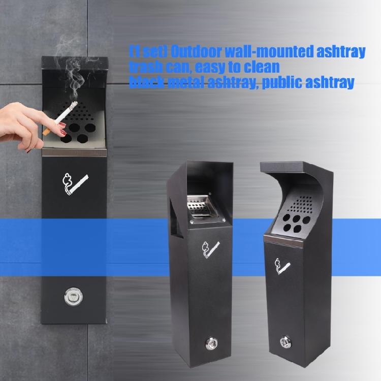 Durable Outdoor Mounted Trash Bin Weatherproof Bottom Opening Allows Fast Cleaning Includes Screws Simple Assembly