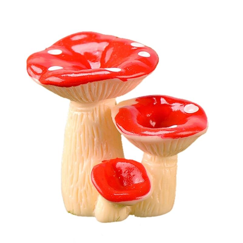 Miniature Resin Mushroom Figurine Household Mini Resin Statue Decorative Ornaments for Indoor Outdoor GardenDrop Ship