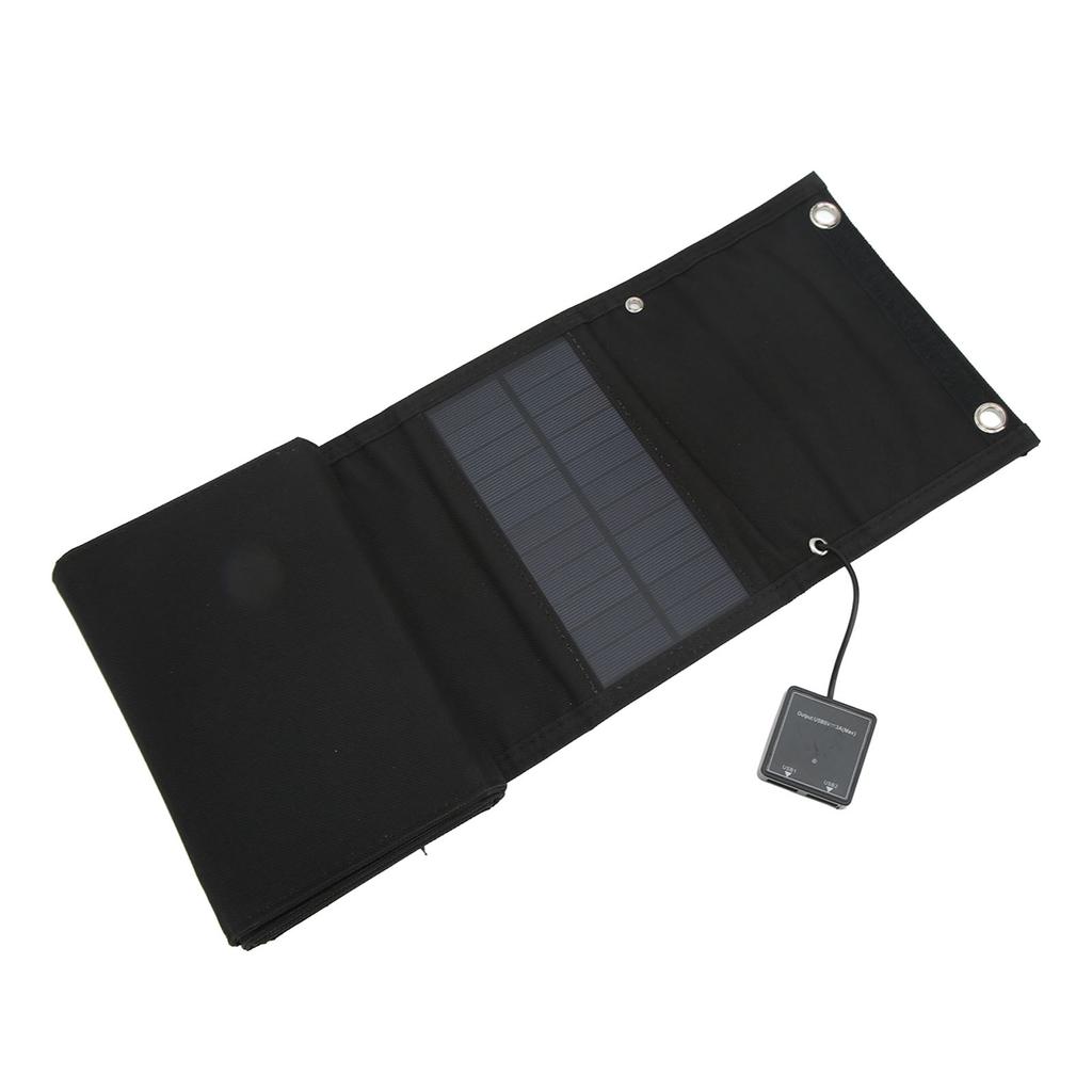 25W 5V Foldable Solar Charger Kit 8 Fold Solar Panels with 1 To 3 USB Charging Cable and Climbing