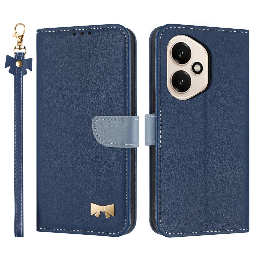 For Honor 400 5G (Global) Case Bowknot Decor Wallet Leather Phone Cover with Wrist Strap