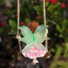 1 rosa Feenkleid schwingend, kreatives leuchtendes Flügelmädchen, Gartendekoration Anhänger, Familiengeschenk