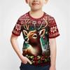 Children's Santa Claus Printed New Year T-Shirts Kids Unisex Comfortable Fashion Top Short Sleeve