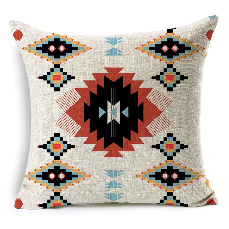

Этническая наволочка для декоративной подушки Геометрические декоративные наволочки Декор для сиденья дивана Дом A