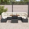 Garden Sofa Set with Storage 8 pcs Black Poly Rattan