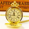 10pcs/lot Wholesale Luxury Gold Vintage Quartz Pocket Watch Pendant for Men Women Necklace Chain Clock Souvenir Gift