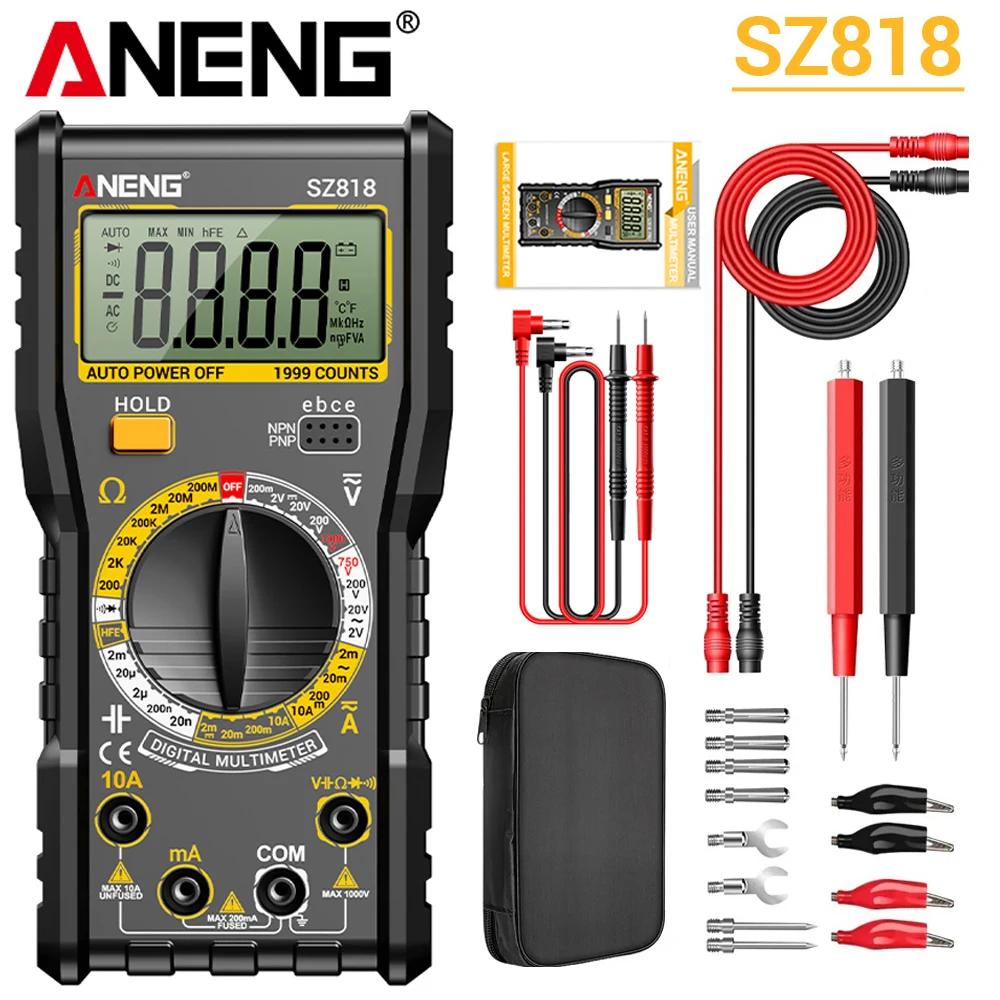 Intelligent Digital Multimeter Tester ANENG SZ818 Automotive AC/DC Voltage Resistance Current Capacitor Electric Triode Detector